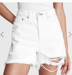Rag & Bone White Distressed Jean Shorts